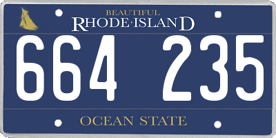 RI license plate 664235