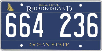 RI license plate 664236