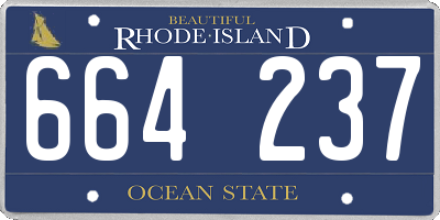 RI license plate 664237