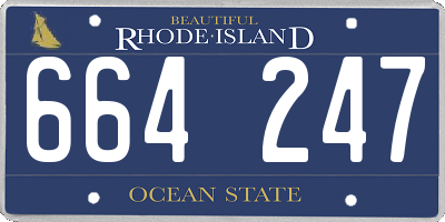 RI license plate 664247