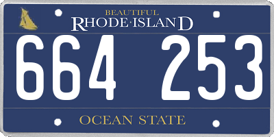 RI license plate 664253