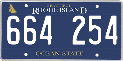 RI license plate 664254
