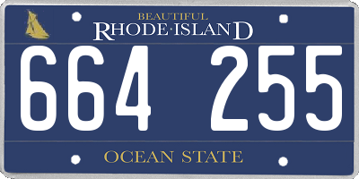 RI license plate 664255