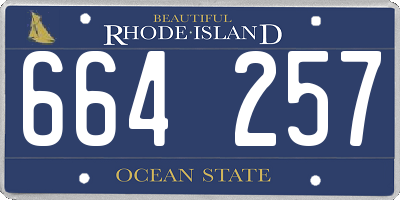 RI license plate 664257