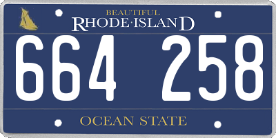 RI license plate 664258