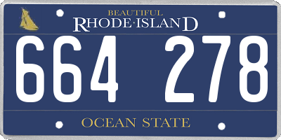 RI license plate 664278