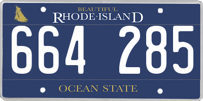 RI license plate 664285
