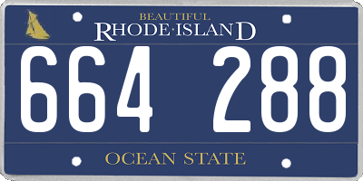 RI license plate 664288