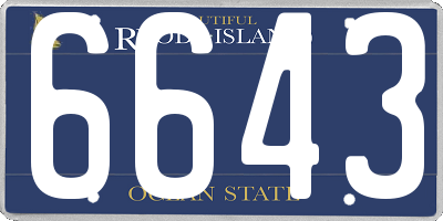 RI license plate 6643