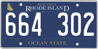 RI license plate 664302