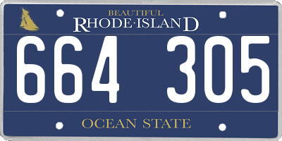 RI license plate 664305