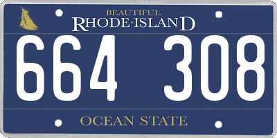 RI license plate 664308