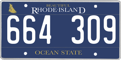 RI license plate 664309