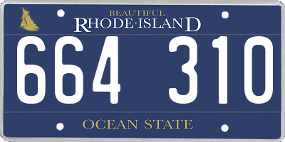 RI license plate 664310