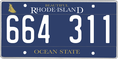 RI license plate 664311