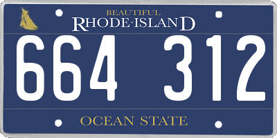RI license plate 664312