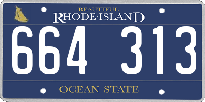 RI license plate 664313
