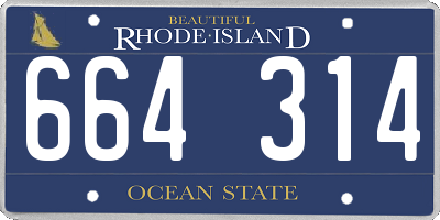RI license plate 664314
