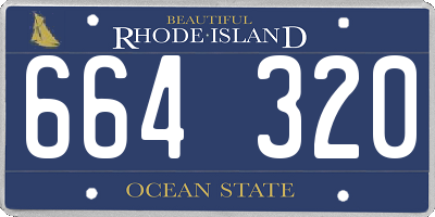 RI license plate 664320