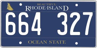 RI license plate 664327
