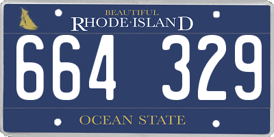 RI license plate 664329