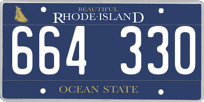 RI license plate 664330