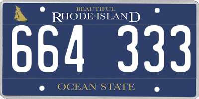 RI license plate 664333