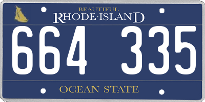 RI license plate 664335
