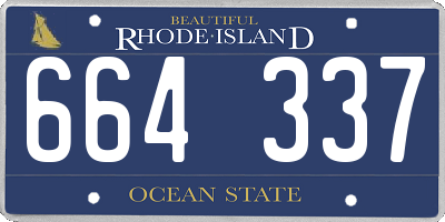 RI license plate 664337