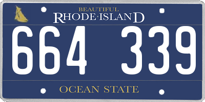 RI license plate 664339
