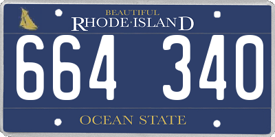 RI license plate 664340