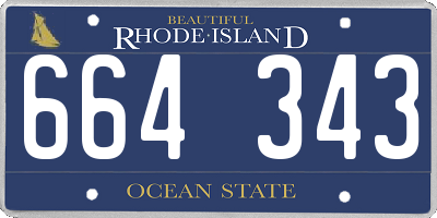 RI license plate 664343