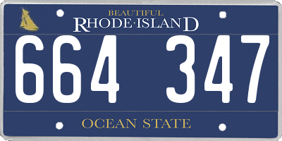 RI license plate 664347