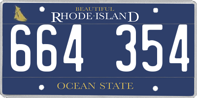 RI license plate 664354