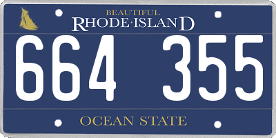 RI license plate 664355