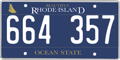 RI license plate 664357