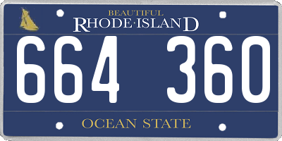 RI license plate 664360