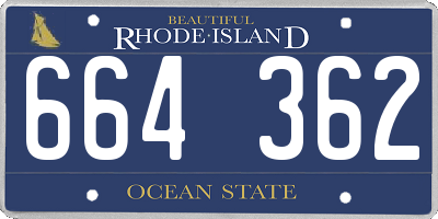 RI license plate 664362