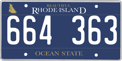 RI license plate 664363