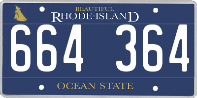 RI license plate 664364
