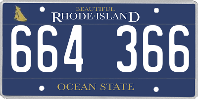 RI license plate 664366
