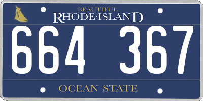 RI license plate 664367