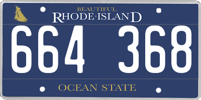 RI license plate 664368