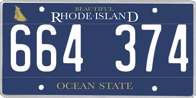 RI license plate 664374