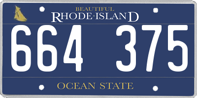 RI license plate 664375