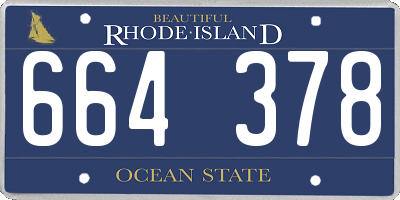 RI license plate 664378