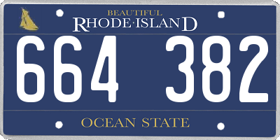 RI license plate 664382