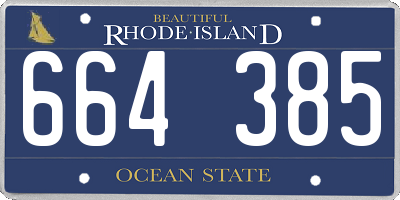 RI license plate 664385