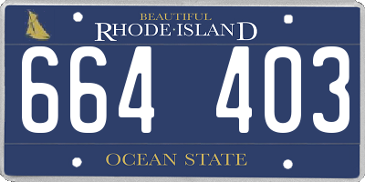 RI license plate 664403