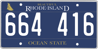 RI license plate 664416